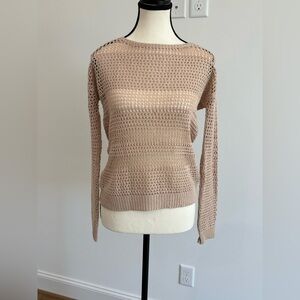 Joie Crewneck Light Tan Knit Sweater XS